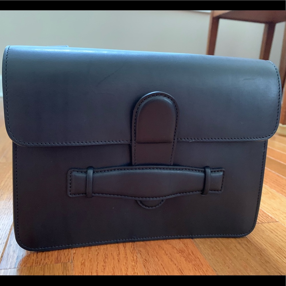 Celine Symmetrical Shoulder Bag Leather Black